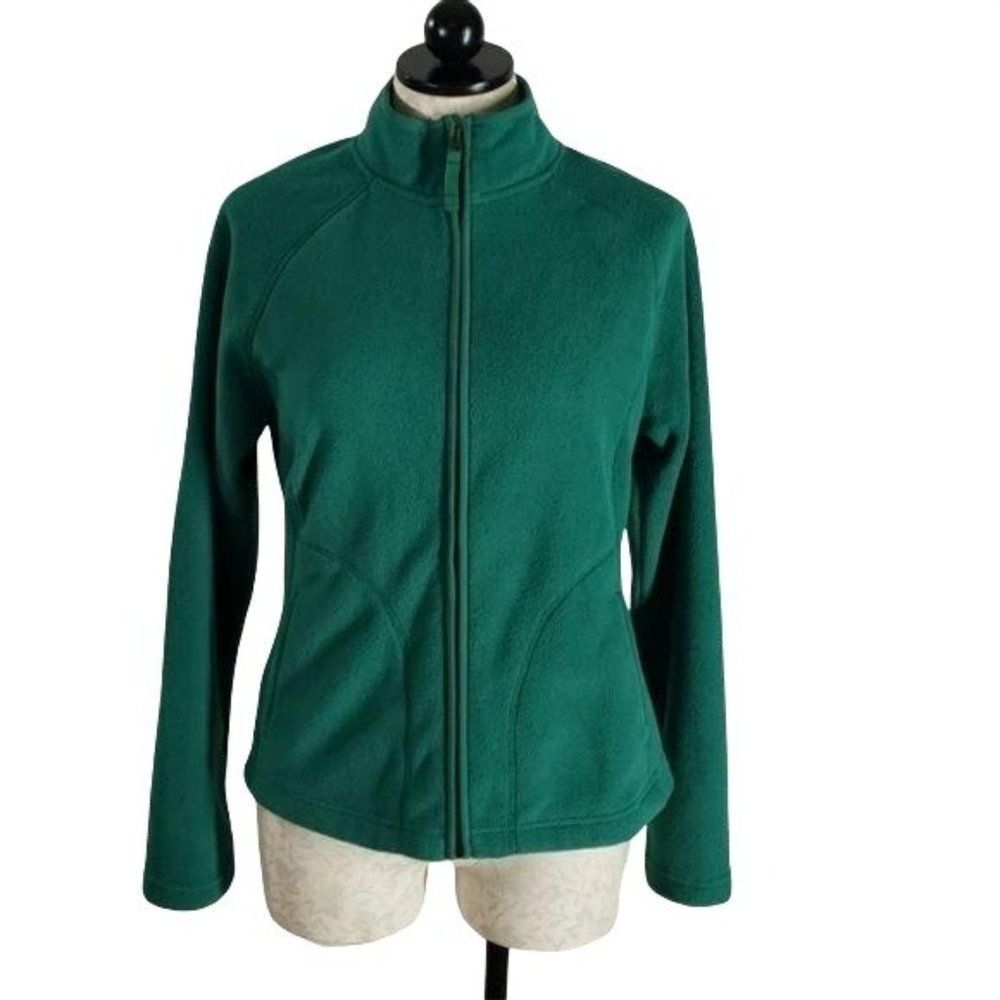 Mossimo green soft fleece small long sleeve zip up jacket